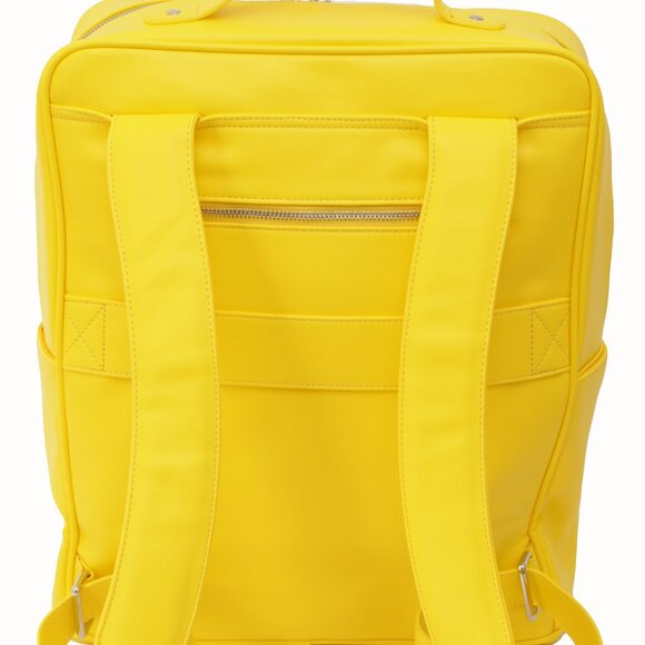 YELLOW BACKPACK MONOCHROME VEGAN LEATHER - Picture 7 of 9